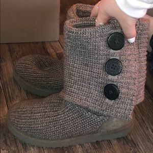 Grey Knit Uggs